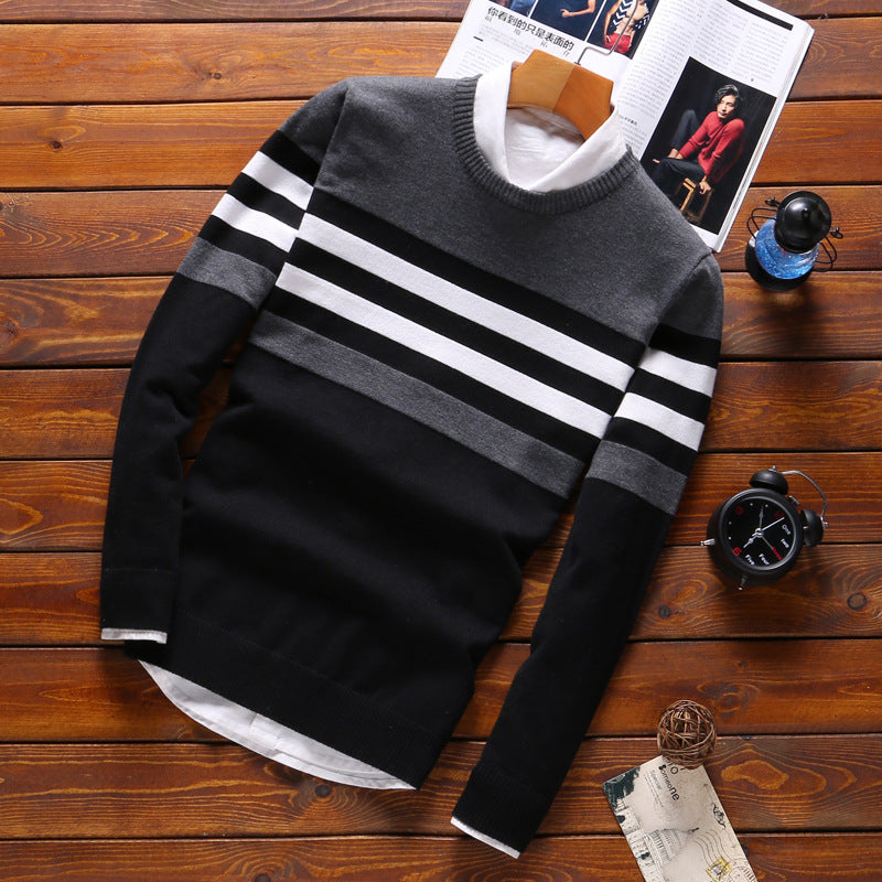 Striped patchwork sweater
