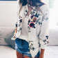 Cropped jacket with floral print