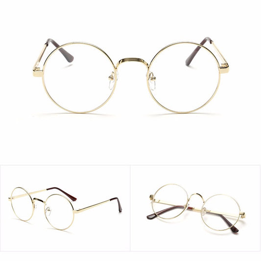 Retro glasses with a large round frame | clean lens
