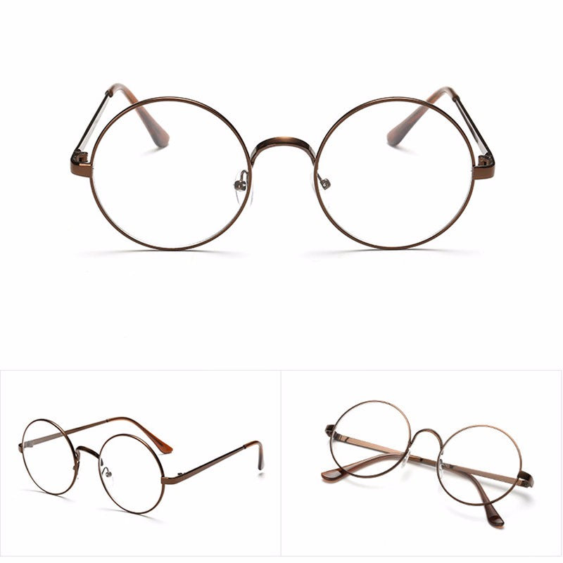 Retro glasses with a large round frame | clean lens
