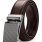 Adjustable holeless leather belt