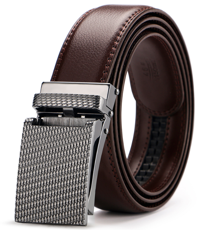 Adjustable holeless leather belt