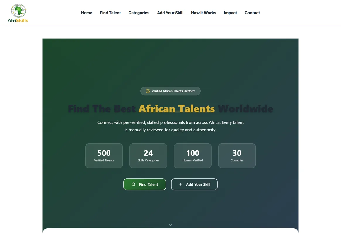AfriSkills — Marktplatz Afrikanische Talente